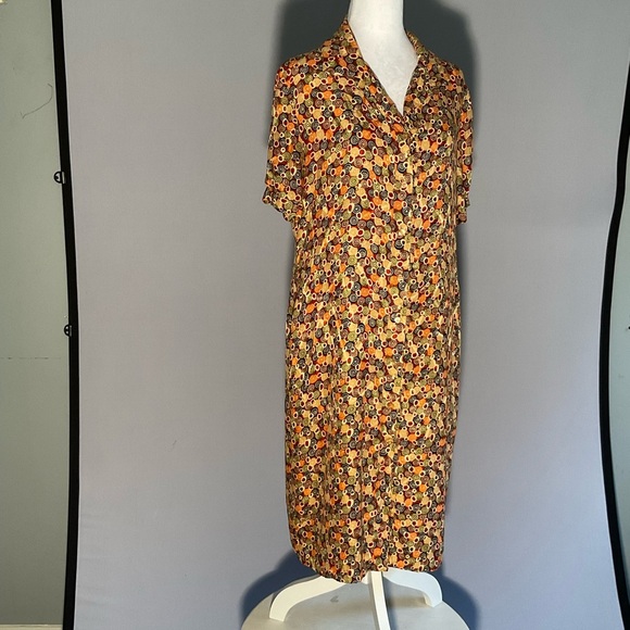 Vintage Bob Mackie Studio Silk Abstract Print Dress Size 12 - Picture 10 of 16